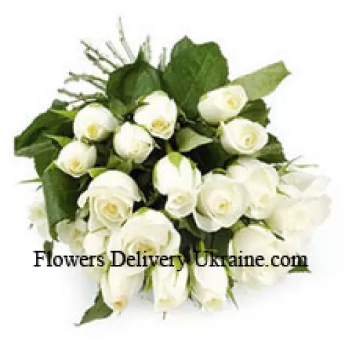 Bunch Of 25 White Colored Roses